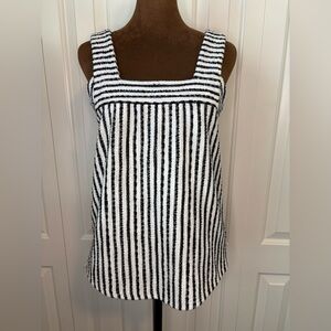 Lucky Brand Textured Striped Black & White Knit Top Size XSmall